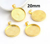 MP0023 - 5 pcs. Gold Plated Pendant Trays Circle Posts Settings Bezels Cabochons - 20mm Glue Pad Setting