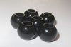 BD233 - 75 pcs Black Acrylic Round Gumball Bubble Gum Beads - 11mm x 9mm - Hole Size: 5.7mm - Fits European Cords and Paracord!