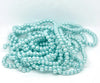 BD095 - 4mm Light Blue Glass Pearl Imitation Round Beads - 32 inch strand - Approx. 210 beads - Hole Size: 1mm