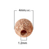 BD790 - 4mm - 100 pcs. Rose Gold Plated Stardust Ball Spacer Beads