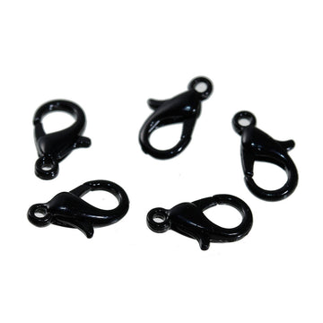 CL055 - 30 pcs. Black Plated Lobster Parrot Clasps - 12mm X 7mm - Claw Clasps