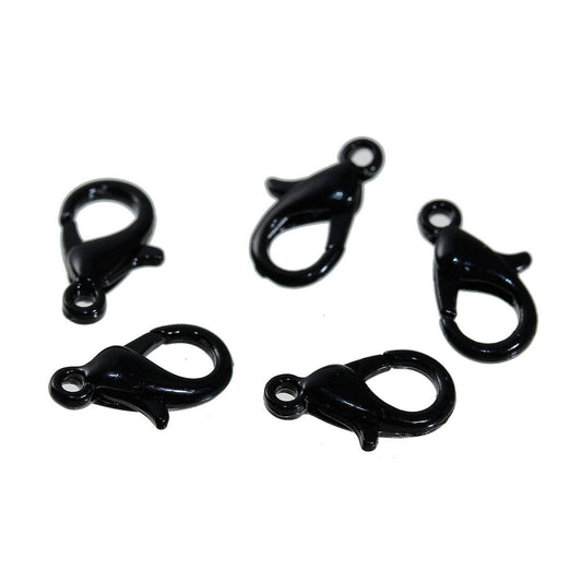 CL055 - 30 pcs. Black Plated Lobster Parrot Clasps - 12mm X 7mm - Claw Clasps