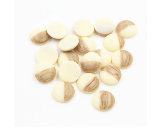 CA899 - 10 pcs Druzy Resin and Wood Embellishment Cabochons - Ivory - 12mm - Dome Circle