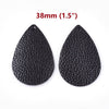 P2030 - 10 pcs. Black Faux Leather Dangle Charms Pendants - Teardrop - 38mm (1.5") - Great for Light Earrings or Dangles! Double-Sided