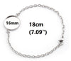 B093 - 3 pcs. 304 Stainless Steel Silver Tone Chain Bracelets - 7.09" (18cm) - 16mm Bezel - Tarnish Resistant!