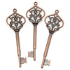 P668 - LARGE - 10 pcs. Copper Filigree Keys Charms Pendants - 70mm X 22mm (2 6/8"x 7/8")