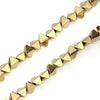 BD391 - 72 pcs. - 8mm Light Gold Hematite Bicone Beads - 15 inch strand - Hole - 8mm x 4mm