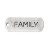 P329A - 30 pcs. Antique Silver "Family" Rectangle Charms Pendants - 21mm X 8mm