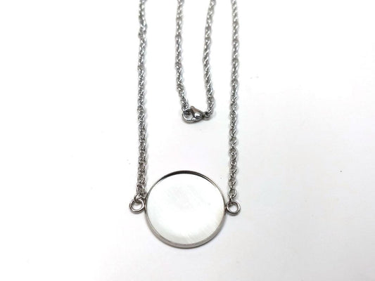 B101 - 3 pcs. 304 Stainless Steel Silver Tone Chain Bracelets - 7.87" (20cm) - 25mm Bezel - Tarnish Resistant!