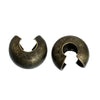 CR009 - 100 pcs Antique Bronze Crimp Beads Smooth Ball Spacer Bead Covers - 5mm Open, 4mm Closed