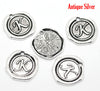 P192 - 5pcs. Antique Silver LARGE Letter "K" Alphabet Letter - 18mm x18mm - Wax Design
