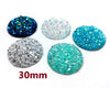 CA936 - 4 pcs Druzy Resin Embellishment Cabochons Assortment - 30mm (1.18 inch) - Dome Style