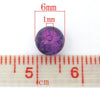 BD665 - 200 pcs Purple Crackle Glass Beads, 6mm - Hole Size: 1mm