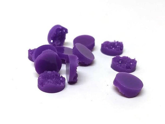 CA080A - 50 pcs Druzy Resin Embellishment Cabochons Dark Purple - 12mm