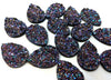 CA656 - 10 pcs Drusy Druzy Resin Embellishment Teardrop Cabochons - Magenta - 25x18mm - 25mm x 18mm - 18x25mm - Tear Drop - Thick: 4.5mm
