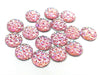CA122 - 10 pcs Druzy Resin Embellishment Cabochons Light Pink Blush Multicolor - 12mm - Shimmer Style