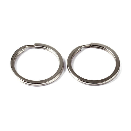 J112 - 10 pcs. 304 Stainless Steel Split Rings Key Rings - 25mm (1 inch) - Hypoallergenic! Tarnish Resistant! - 2mm Thick
