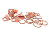 J266 - 10 pcs. Rose Gold Plated Key Fobs and Key Rings - 1" - Beautiful Purse Handbag Hardware - 1 inch - 5 Sets