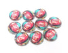 CA683 - 10 pcs Circle American Football Ball Sports Glass Round Dome Seals Tiles Cabochons - 12mm - Multicolor