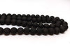 BD716 - 40 Beads - 10mm Black Rubberized Glass Round Beads - 15.7" strand - Approx 40 beads per strand - Hole Size: 1.3mm