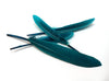 P376 - 10 pcs Peacock Teal Dangle Charms Pendants - Feather - 100mm (3.93") to 150mm (5.9") - Great for Light Earrings or Dangles! Just add crimps