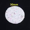 CA944 - 10 pcs. White Multicolor AB Glitter Faux Leather Dangle Charms Pendants - Circle - 30mm (1.18") - Double-Sided