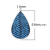P1067 - 10 pcs. Blue Faux Leather Dangle Charms Pendants - Teardrop Braided Weave - 56mm (2.2") - Great for Light Earrings or Dangles! Double-Sided