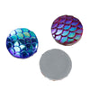 CA576 - 40 pcs Assortment of Mermaid Fish Scales Resin Carved Embellishment Cabochons - 8mm