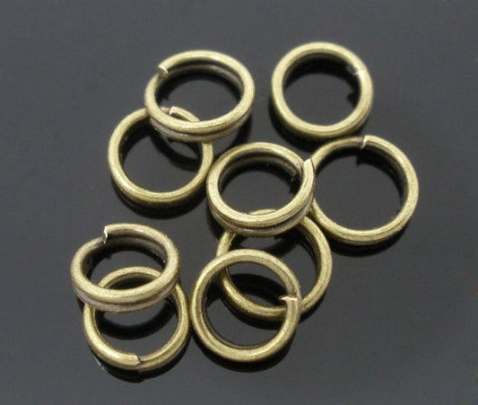 J217A - 100 pcs Bronze Tone Split Open Jump Rings - 5mm - 16 Gauge