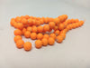 BD213 - 40 Beads - 10mm Orange Rubberized Glass Round Beads - 15.7" strand - Approx 40 beads per strand - Hole Size: 1.3mm