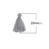 P2205 - 10 pcs. Assortment of Cotton Tassel Pendants - 25mm - 1 inch - Pink, Khaki, Beige, Brown, Grey, Gray