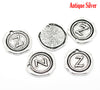 P085 - 5pcs. Antique Silver LARGE Letter "Z" Alphabet Letter - 18mm x18mm - Wax Design