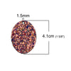 P031 - 10 pcs. Purple Multicolor Faux Leather Dangle Charms Pendants - Oval - 41mm (1.6") - Great for Light Earrings or Dangles! Double Sided