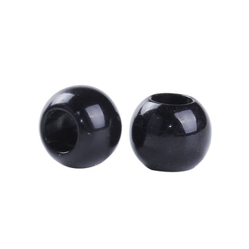 BD234 - 100 pcs Black Smooth Ball Spacer Beads - 10mm - Large Hole: 4.7mm