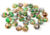 CA749 - 10 pcs Resin Embellishment Druzy Cabochons - Brown, Green, Beige - Shell Style - 12mm