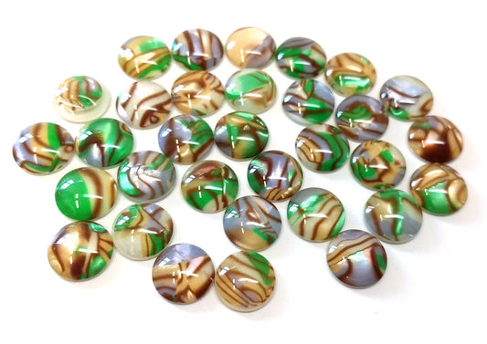 CA749 - 10 pcs Resin Embellishment Druzy Cabochons - Brown, Green, Beige - Shell Style - 12mm
