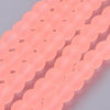BD601 - 8mm Peach Pink Frosted Glass Round Beads - 15" strand (40cm) - Approx 52 beads per strand - Hole Size: 1.3mm
