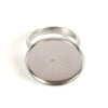 RB031 - 1 pc. 304 Stainless Steel Cabochon Setting Bezel RING bases - Ring Size 7 US - Glue Pad 20mm - Hypoallergenic! Tarnish Resistant!