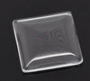 CA765 - 10 pcs. Square Clear Glass Dome Seals Tiles - 25mm (1 in) - THICK