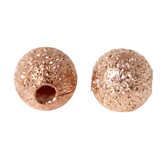 BD790 - 4mm - 100 pcs. Rose Gold Plated Stardust Ball Spacer Beads