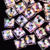 CA775 - 10 pcs Druzy Resin Embellishment Cabochons Glitter - 12mm (1/2 in) - Square - Stars