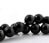 BD625 - 12mm Black Glass Pearl Imitation Round Beads - 16 1/4 inch strand (Approx. 34 Beads)