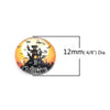 CA831 - 10 pcs Circle Halloween Glass Round Dome Seals Tiles Cabochons - 12mm - Set 5
