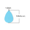 P632 - 10 pcs. Light Blue Faux Leather Dangle Charms Pendants - Teardrop - 56mm (2.2") - Great for Light Earrings or Dangles! Double-Sided