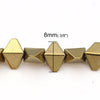 BD391 - 72 pcs. - 8mm Light Gold Hematite Bicone Beads - 15 inch strand - Hole - 8mm x 4mm