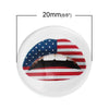 CA457 - 10 pcs Circle Lips American Flag USA Glass Round Dome Seals Tiles Cabochons - 20mm