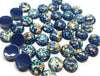 CA779 - 10 pcs Resin Round Embellishment Circle Cabochons Metal Foil Blue, Green, Gold - 10mm - Multi-Color Glitter