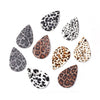 P2049 - 10 pcs. Assortment of Animal Faux Leather Dangle Charms Pendants - Teardrop - 56mm (2.13") - Double Sided