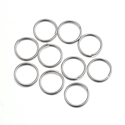 J292 - 100 pcs 304 Stainless Steel Open Jump Rings 12mm - 18 Gauge (1mm Thick)- THICK - HEAVY - High Quality - Hypoallergenic! Tarnish Resistant!