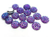 CA835 - 10 pcs Druzy Resin Embellishment Cabochons Purple Multicolor - 12mm - Shimmer Style